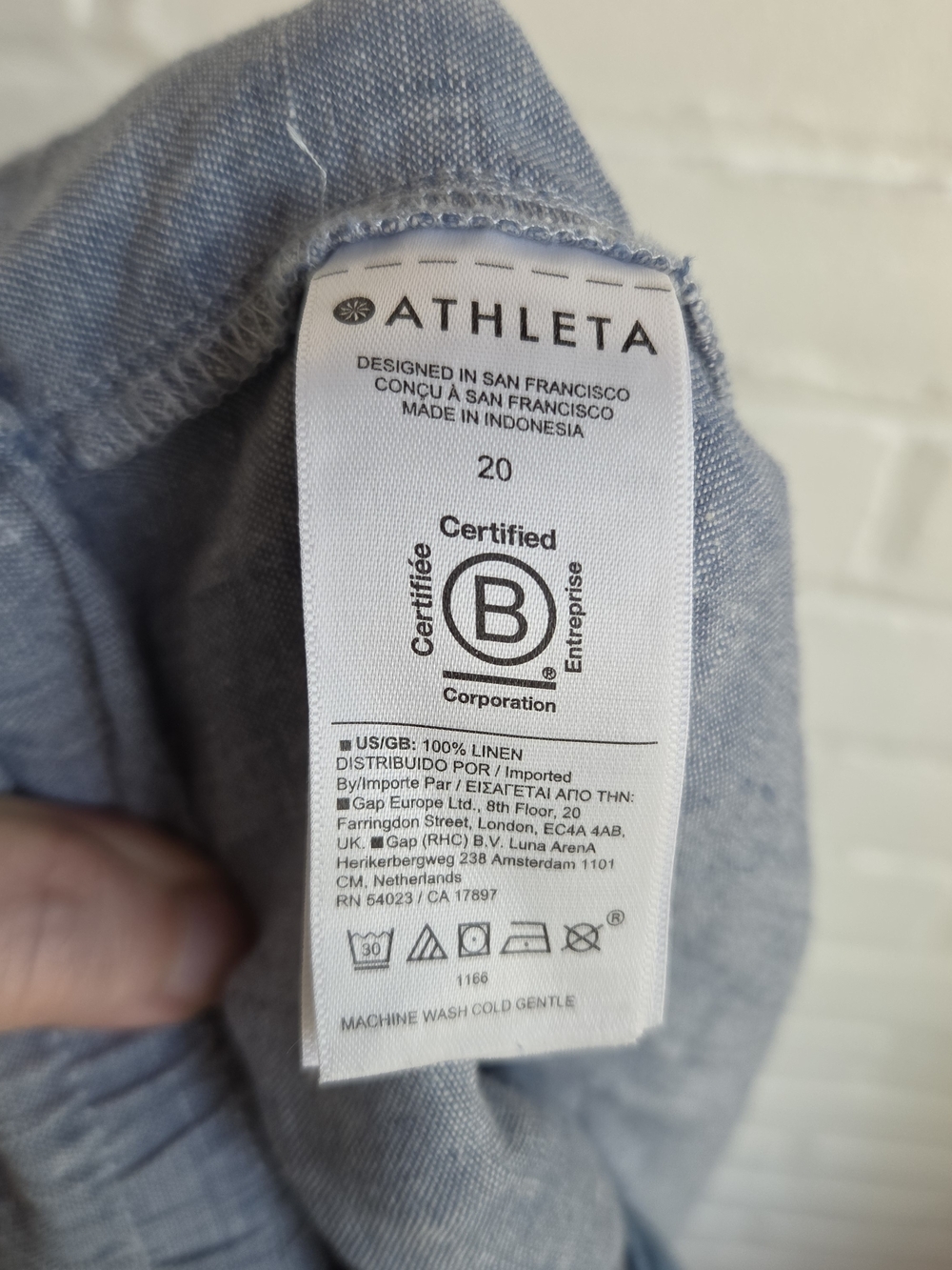 Athleta Cabo Retreat Linen Pants Blue Wide Leg Womens 20 Coastal Resort - Picture 7 of 7